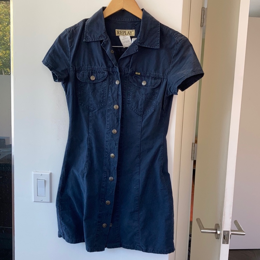 Replay snap up dress in perfect condition